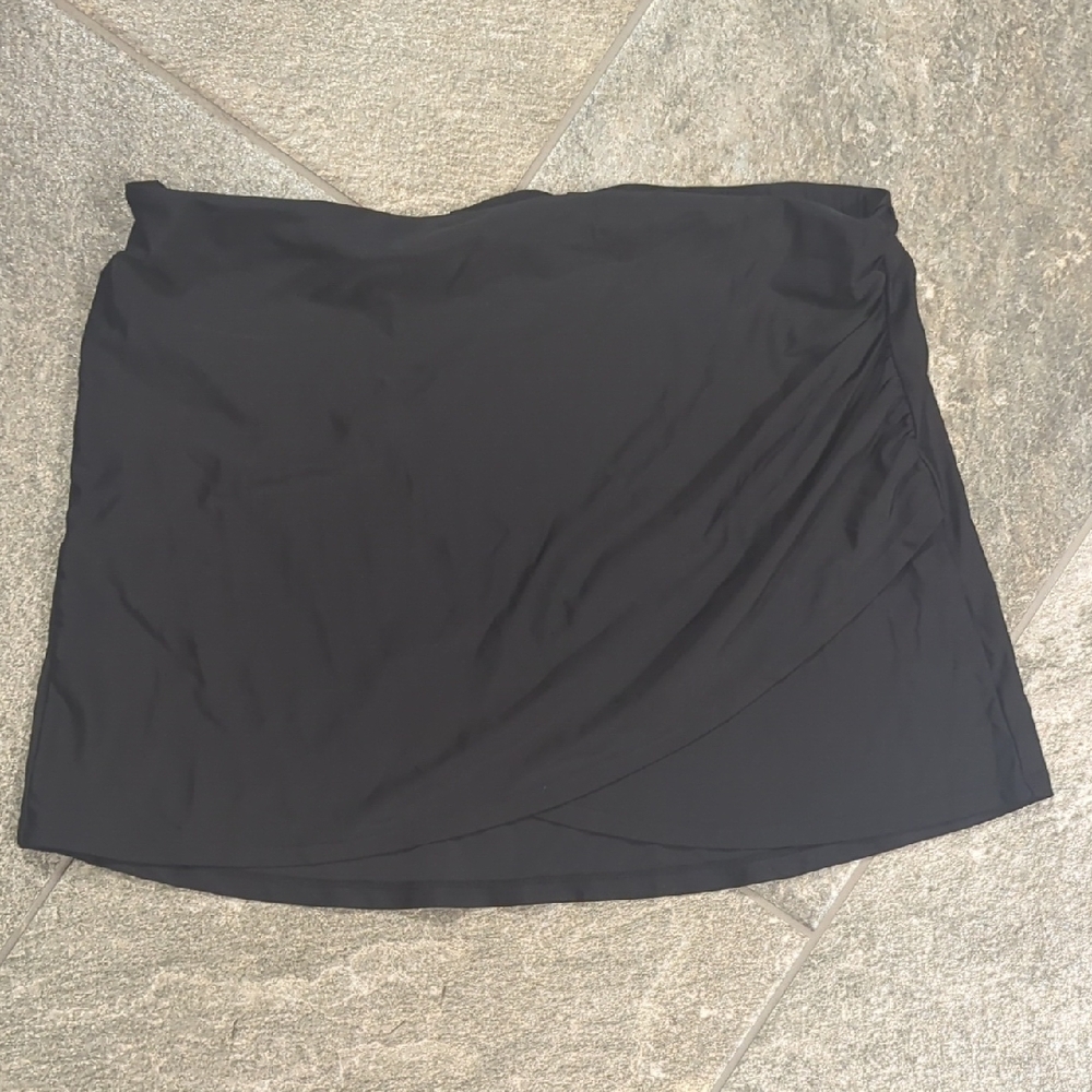 summersalt Black Ruched Swim Skirt